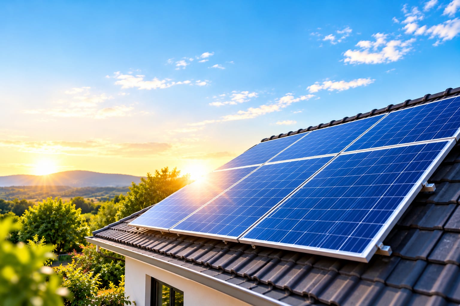 Solar panels installed to capture clean, renewable energy